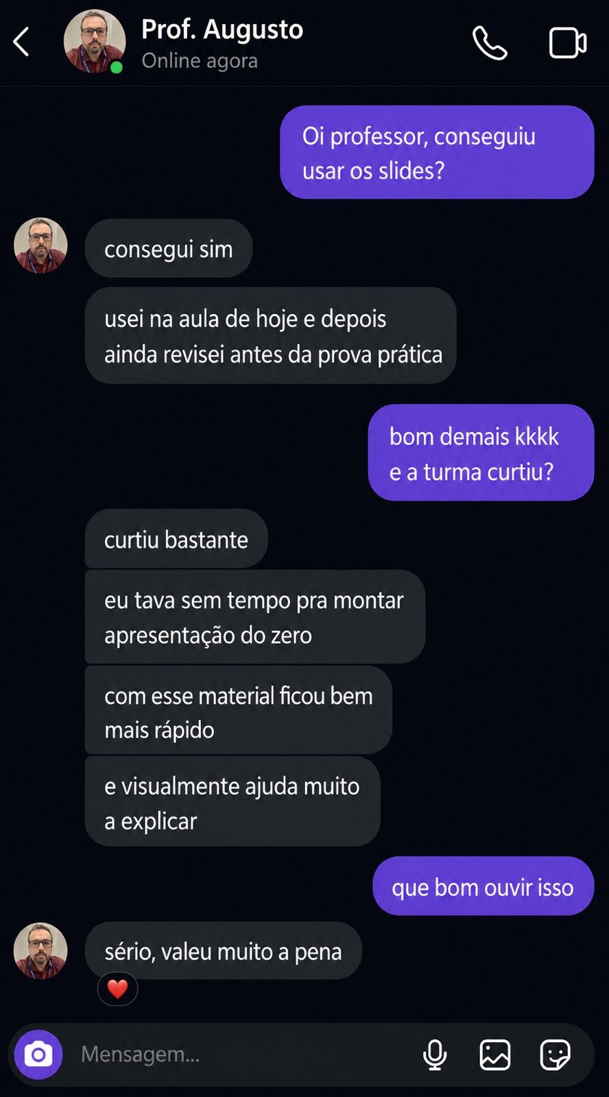 Teacher testimonial