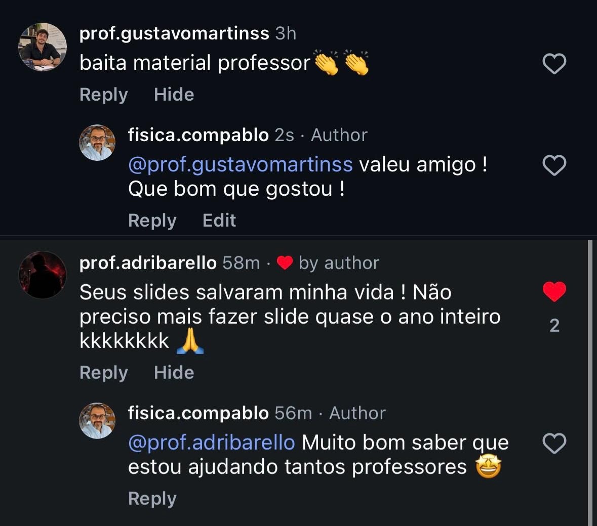 Teacher testimonial